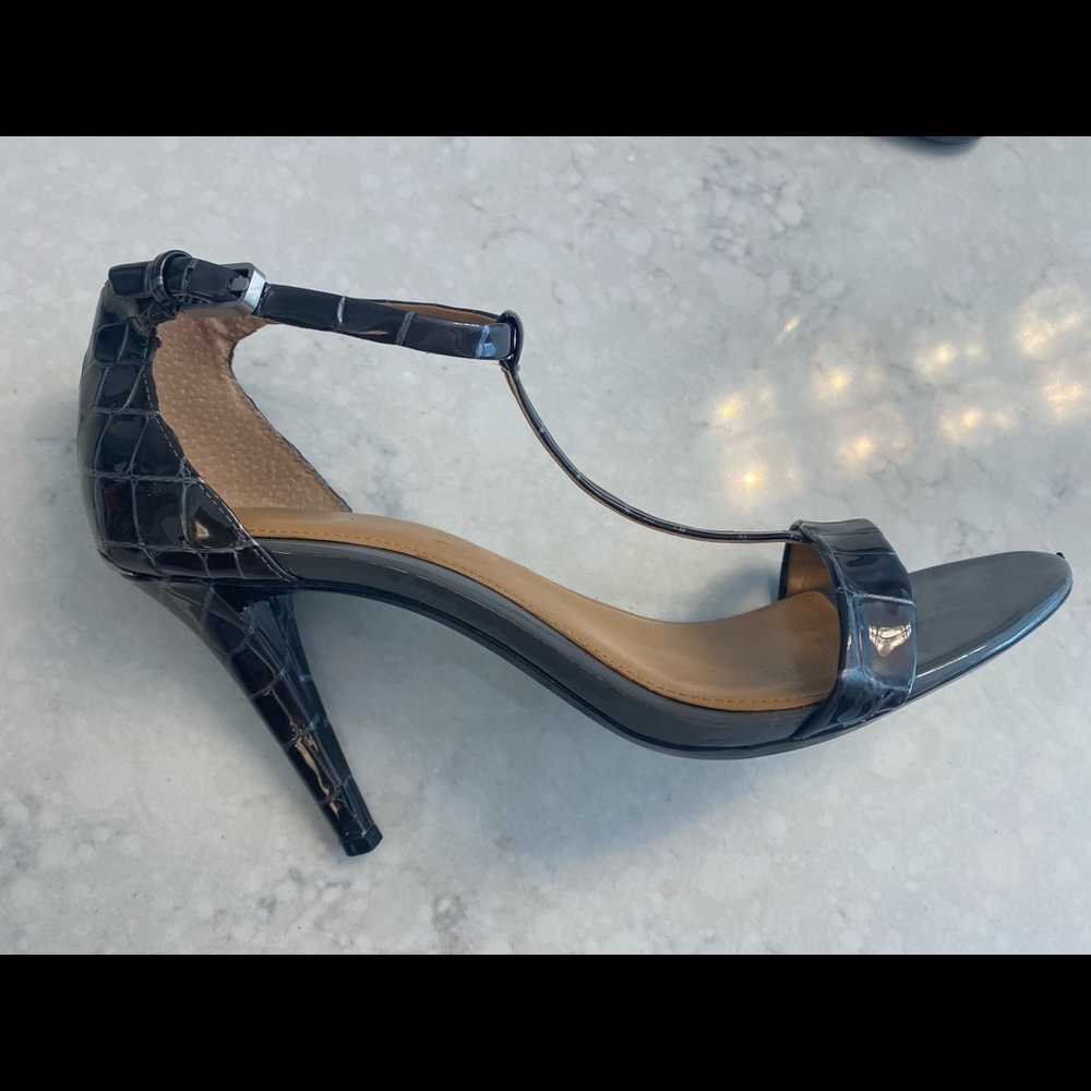 CALVIN KLEIN Crocodile print 4” Strappy Heels